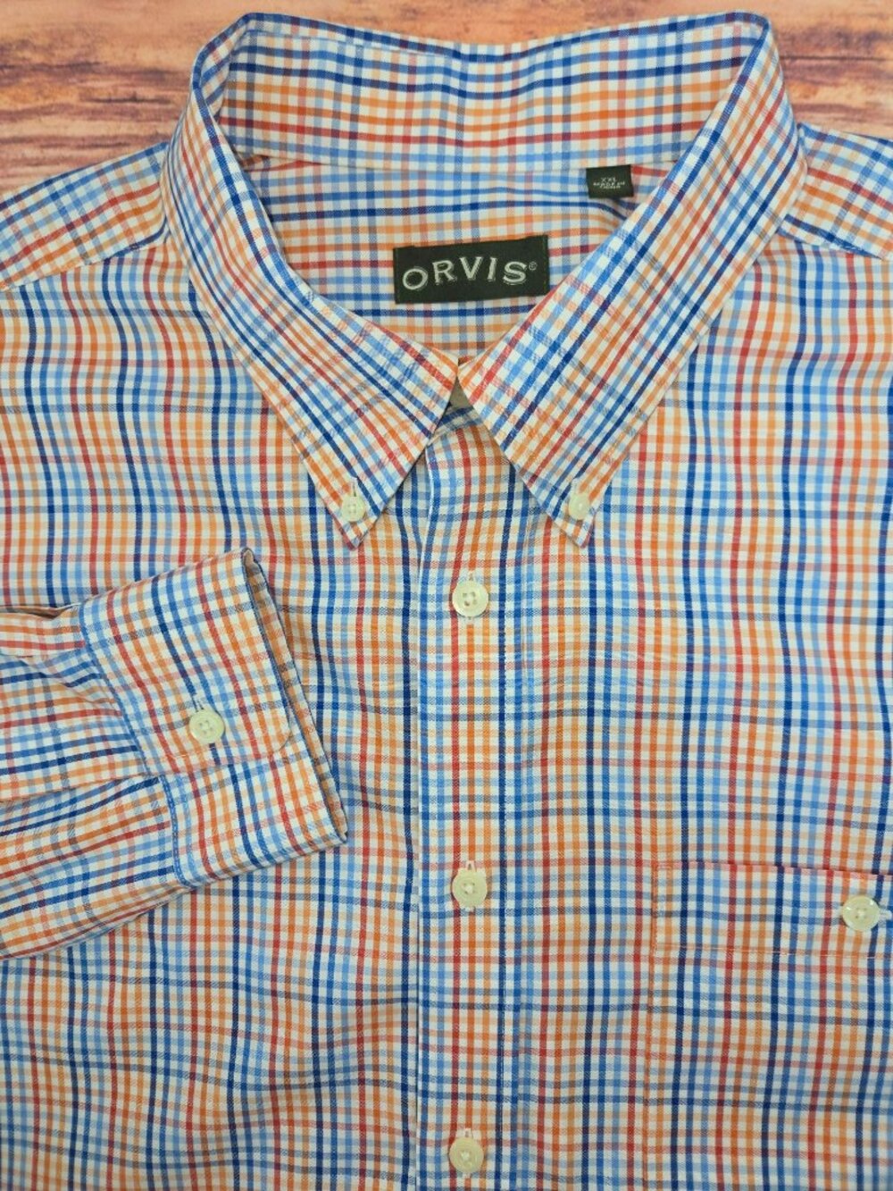 Orvis Mens Multicolor Check Button-Down Shirt XXL